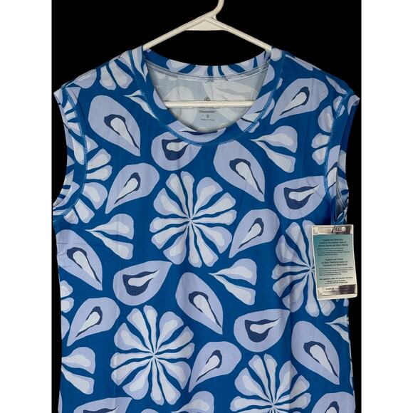 Gymwrap CloudKnit Everyday Tank Top Blue Floral Sleeveless Shirt Women’s Small - Picture 3 of 14